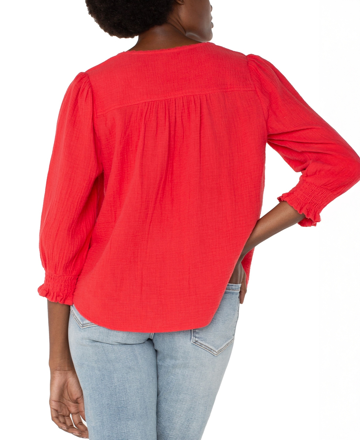 Liverpool Los Angeles Embroidered Woven Shirt In Geranium
