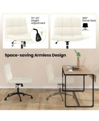 Stylish Rolling Office Chair Without Arms, Ideal for Small Home Workspaces
