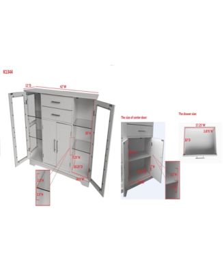 Santi 4-Door Buffet Display Cabinet, White