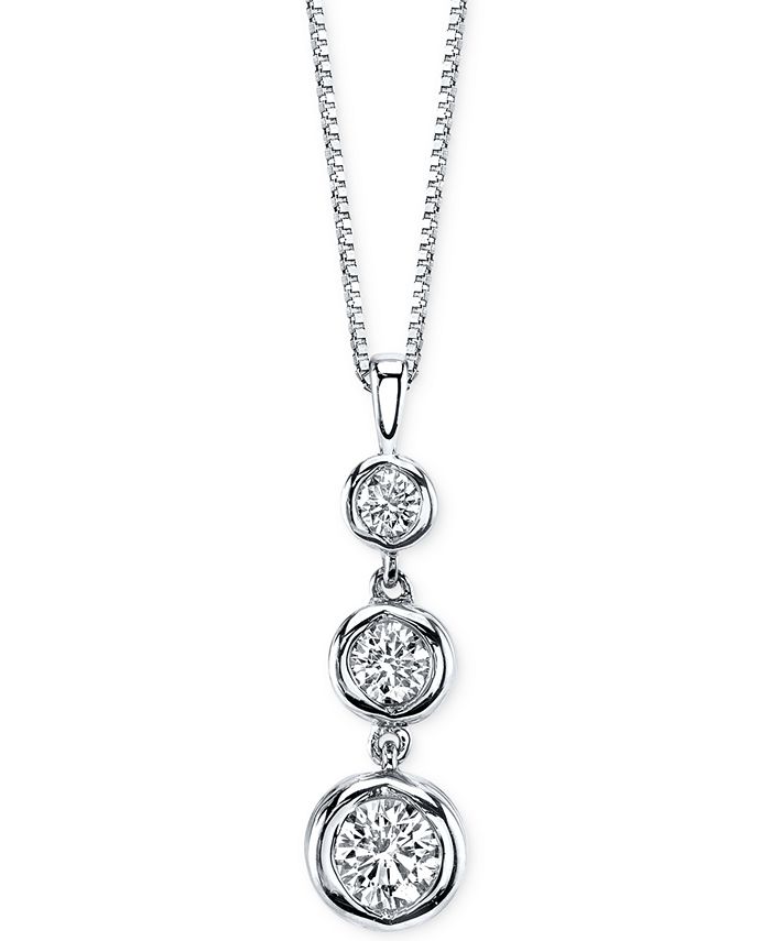 Macy's - Diamond Drop Pendant Necklace (1/2 ct. t.w.) in 14k Gold or White Gold