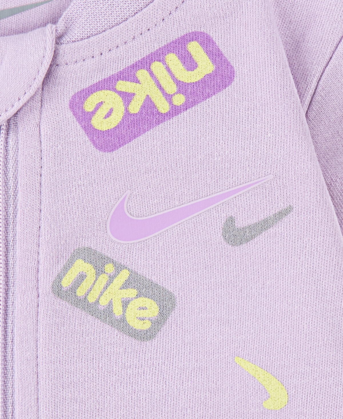 Nike Baby Girls Or Boys Printed Footed Coverall In Light Purple