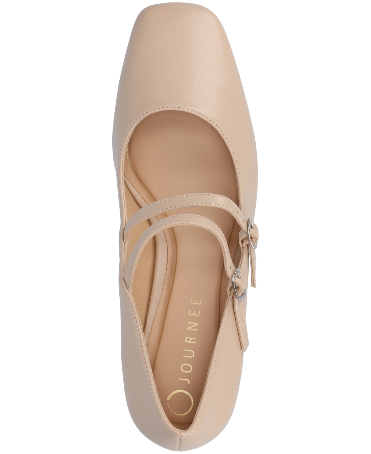 Shop Journee Collection Women's Nally Double Strap Mary Jane Pumps In Nude