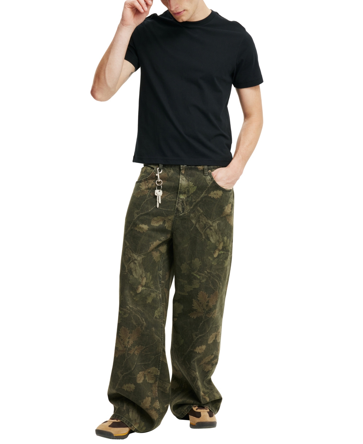 Shop Cotton On Men's Super Baggy Jean In Dark Tree Camo