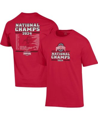 Champion - Men's Scarlet Ohio State Buckeyes College Football Playoff 2024 National s Schedule T-Shirt