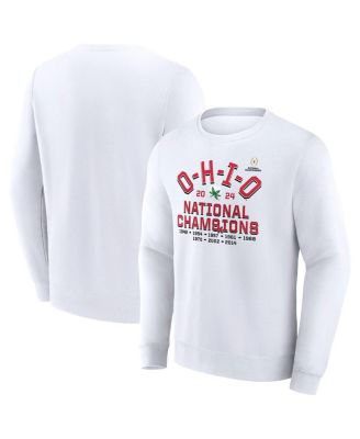 Fanatics - Men's White Ohio State Buckeyes College Football Playoff 2024 National Champions Hometown Alternate Pullover Sweatshirt