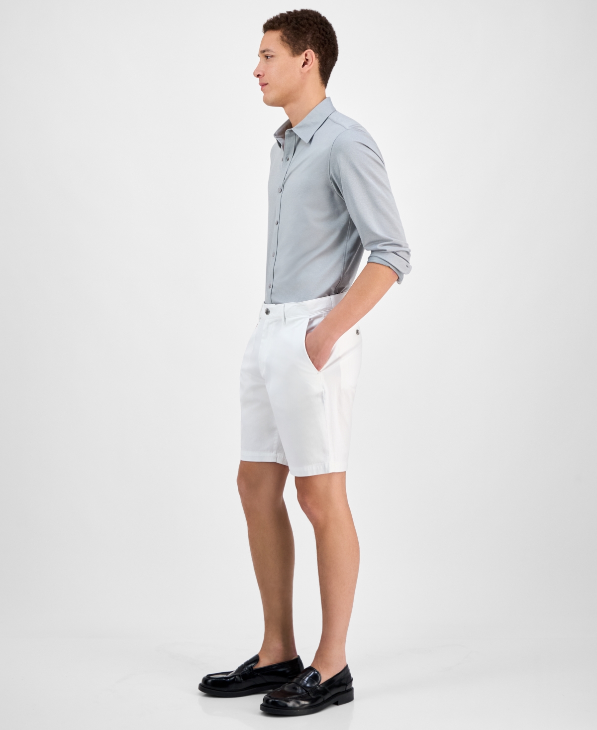 Michael Kors Men's Stretch Moisture-wicking Shorts In White