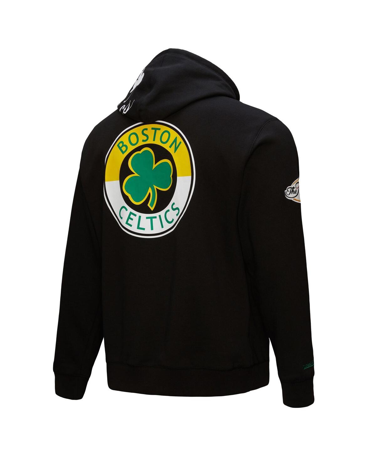 Mitchell & Ness Men's Black Boston Celtics Hardwood Classics Blackout Collection Pullover Hoodie In Black