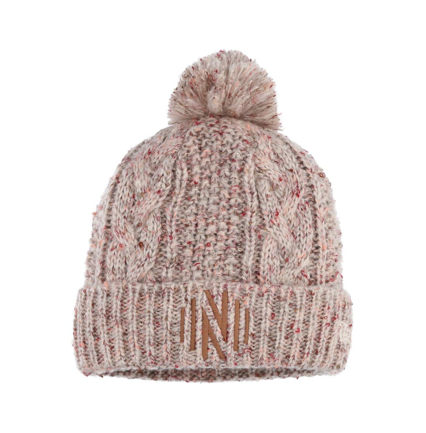 Женская шапка New Era Tan Nashville SC Cuffed Knit Hat with Pom — фото 1