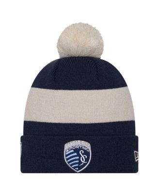 New Era - Men's Navy Sporting Kansas City 2024 Kick Off Collection Cuffed Knit Hat with Pom