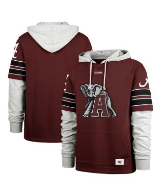 '47 Brand - Men's Crimson Alabama Crimson Tide Big Tall Blitz Lacer Pullover Hoodie