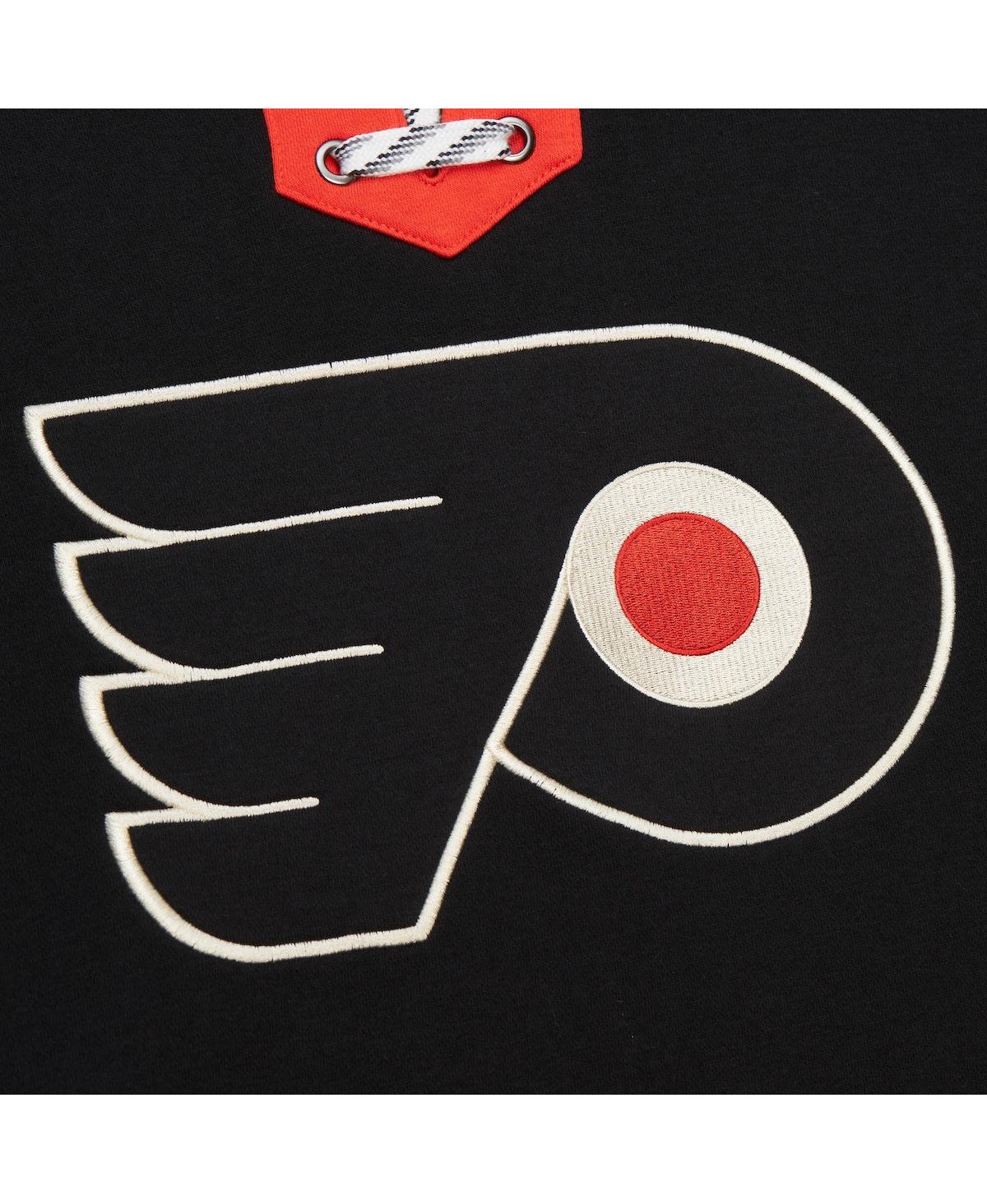 Mitchell & Ness Men's Black Philadelphia Flyers Heritage Lace-up Pullover Sweatshirt In Black