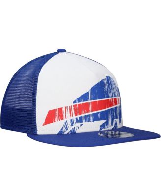 Men's White/Royal Buffalo Bills Distressed 9FIFTY A-Frame Snapback Hat