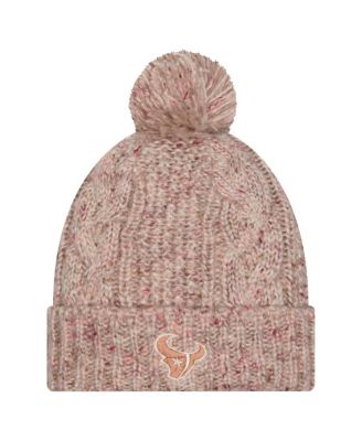 New Era - Women's Stone Houston Texans Trendy Tone Cuffed Knit Hat with Pom
