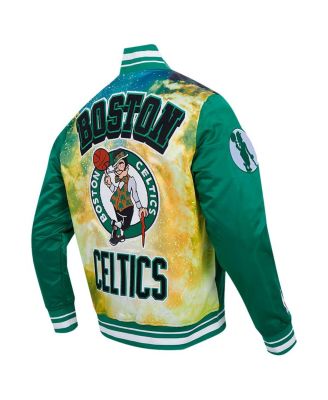 Men's Kelly Green Boston Celtics Sublimated Satin Full-Snap Jacket