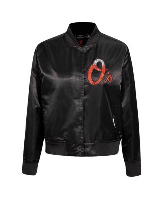 Women's Black Baltimore Orioles&nbsp;Rhinestone Satin Full-Snap Jacket