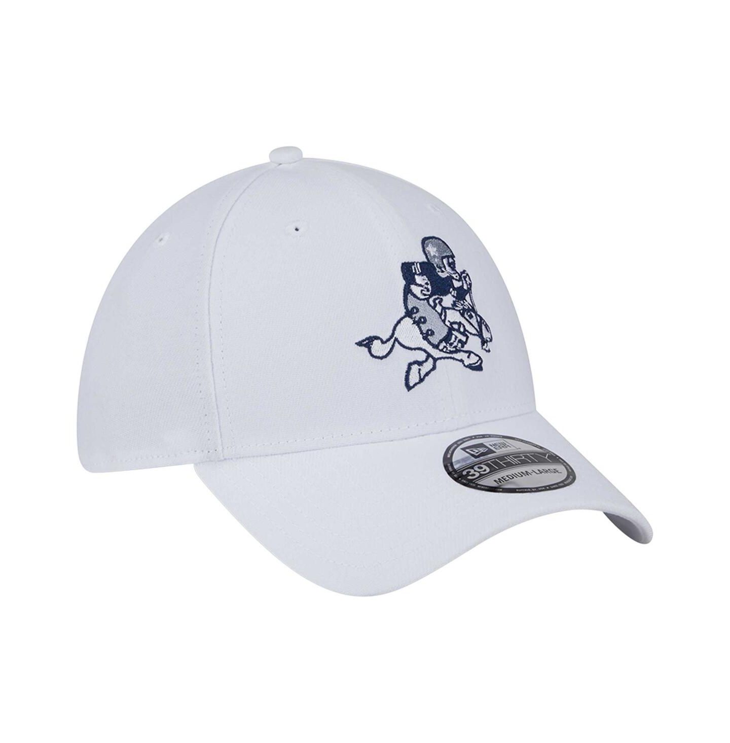 Мужская кепка New Era White Dallas Cowboys Throwback 39THIRTY Flex Hat — фото 2