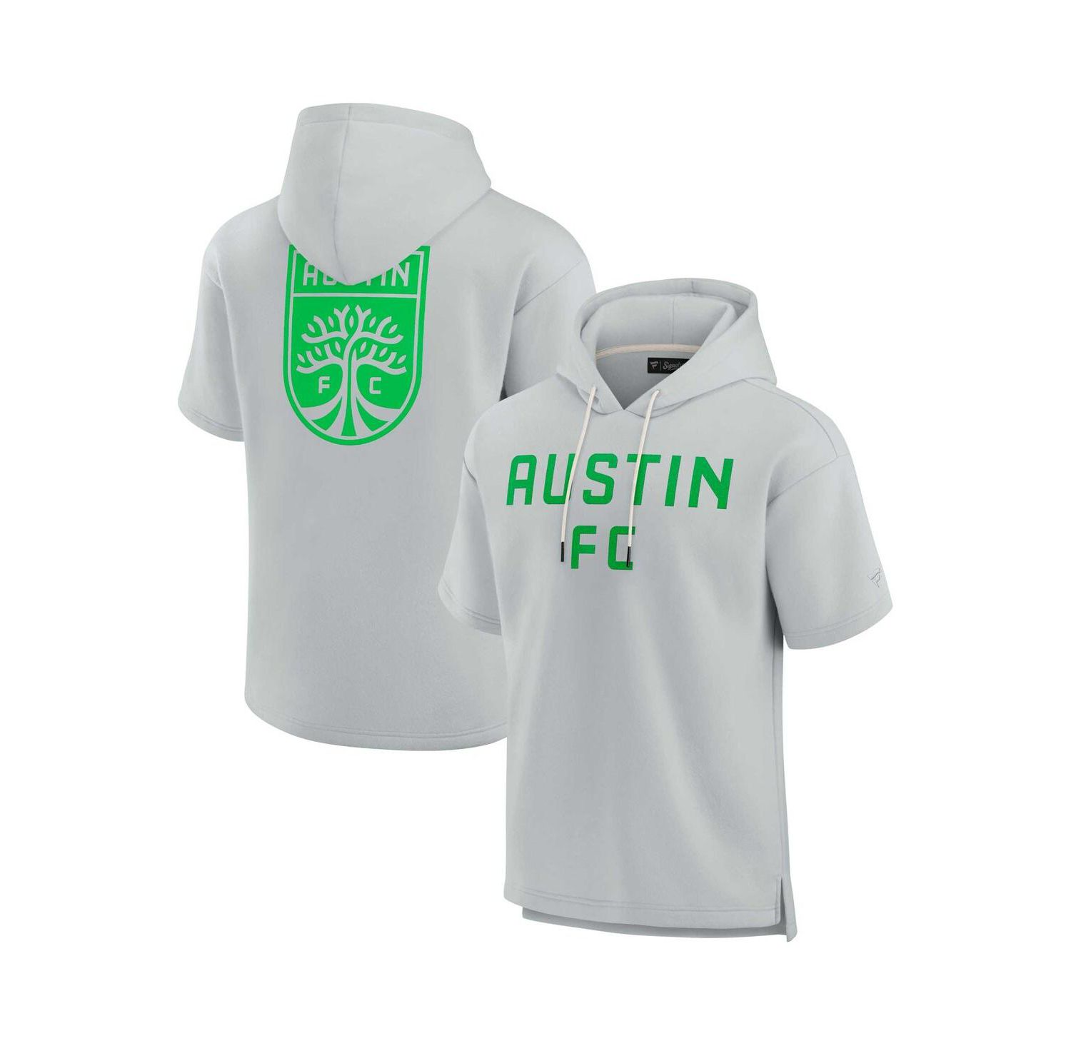 Men's and Women's Gray Austin FC Elements Super Soft Fleece Short Sleeve Pullover Hoodie