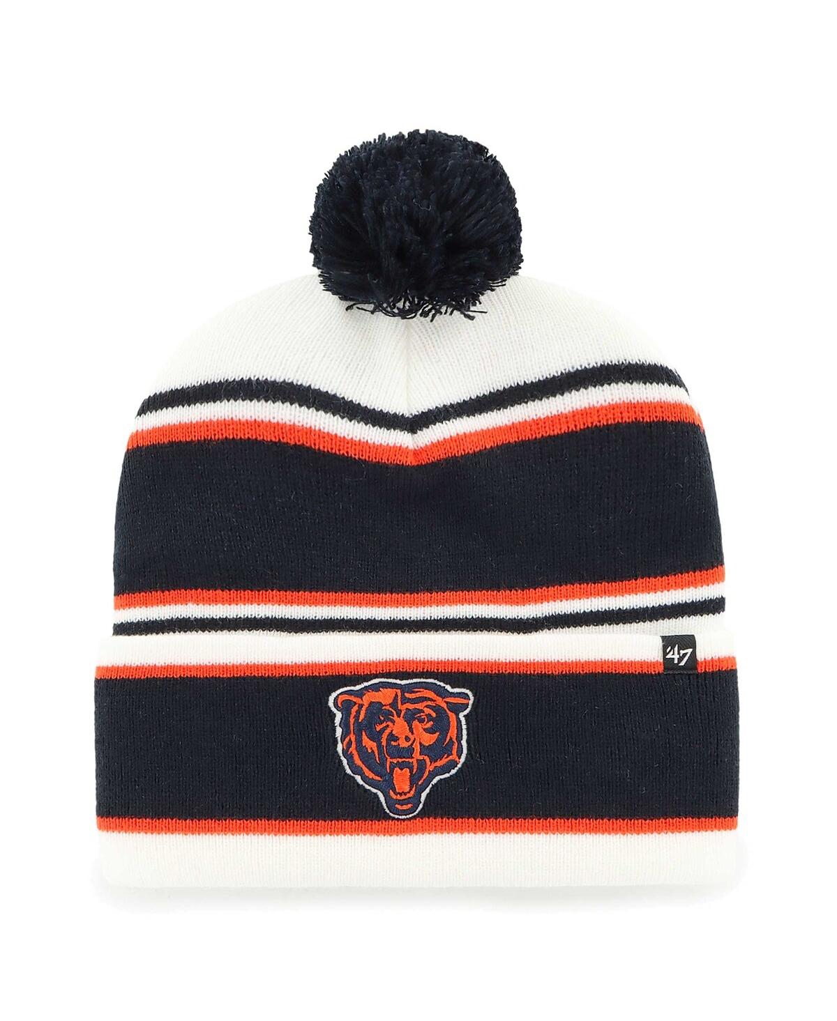 Shop 47 Brand Big Boys And Girls White Chicago Bears Stripling Cuffed Knit Hat With Pom