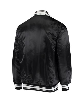 Men's Black Detroit Lions Locker Room Satin Varsity Full-Snap Jacket