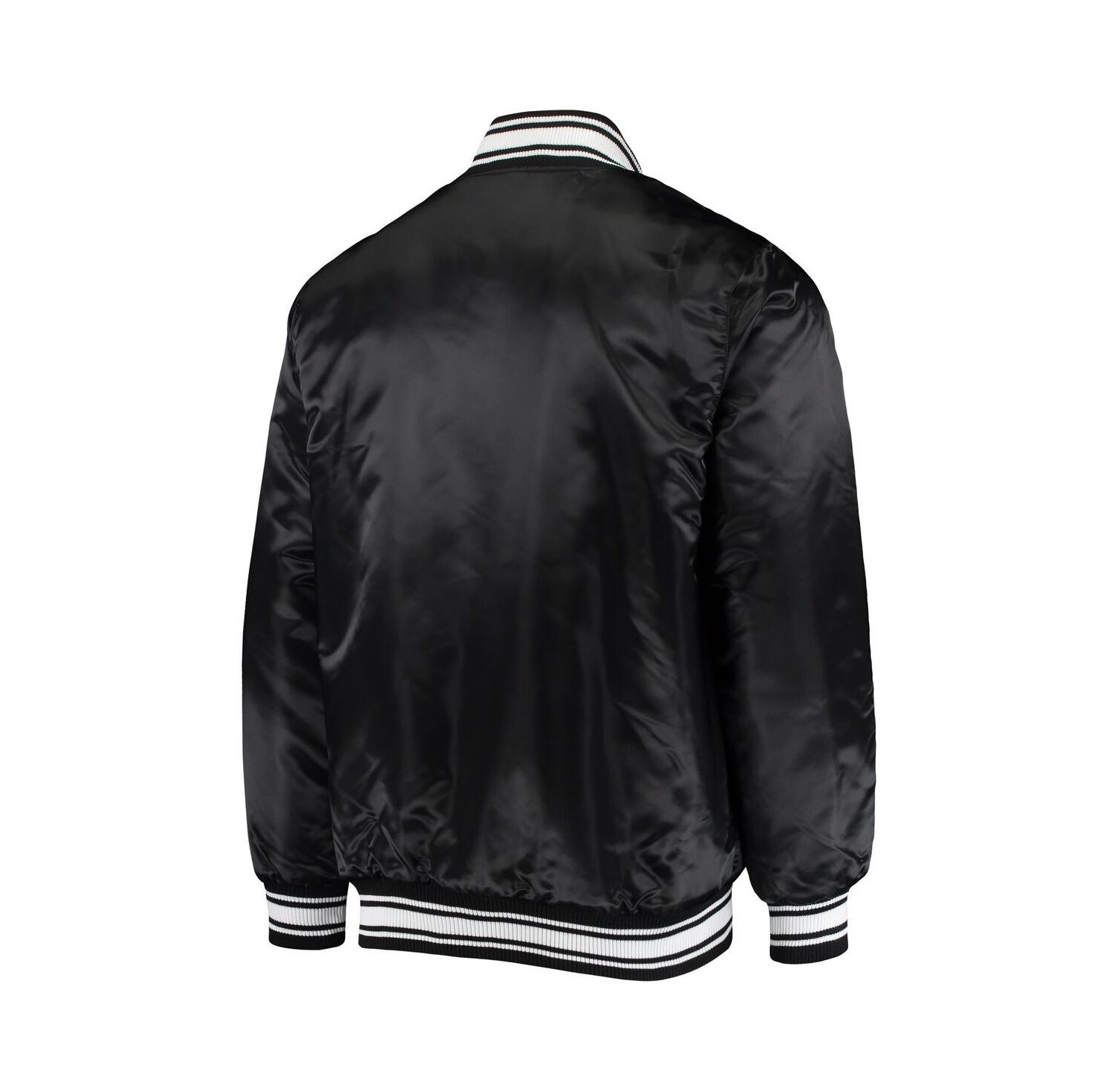 Men's Black Detroit Lions Locker Room Satin Varsity Full-Snap Jacket