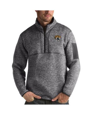 Antigua - Men's Charcoal Jacksonville Jaguars Fortune Quarter-Zip Pullover Jacket