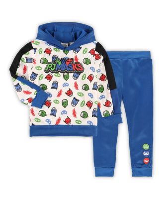 Children's Apparel Network - Preschool White PJ Masks Pullover Hoodie and Joggers Set