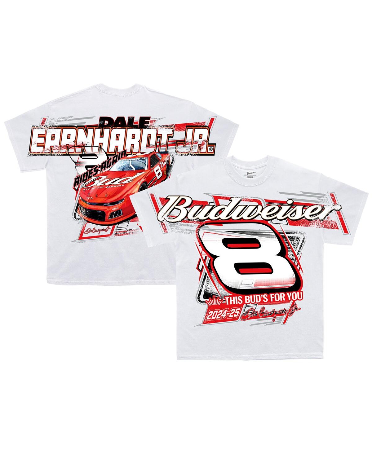 Men's White Dale Earnhardt Jr. Budweiser Tonal Print T-Shirt - White