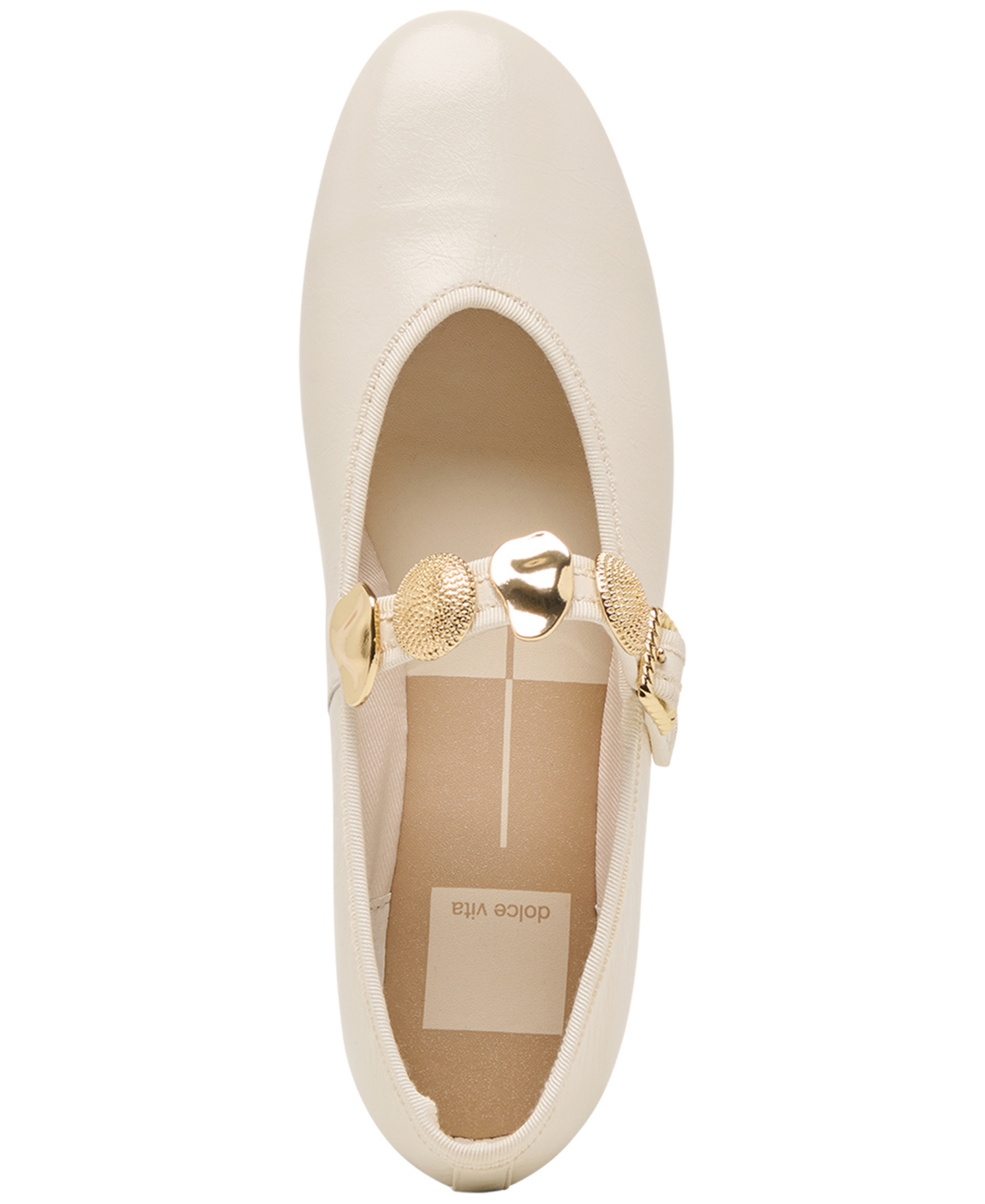 Dolce Vita Relan Ballet Flats Off White Leather In Off White Leather