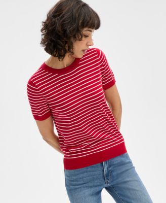 Nautica Jeans - Women's Striped Short-Sleeve Sweater