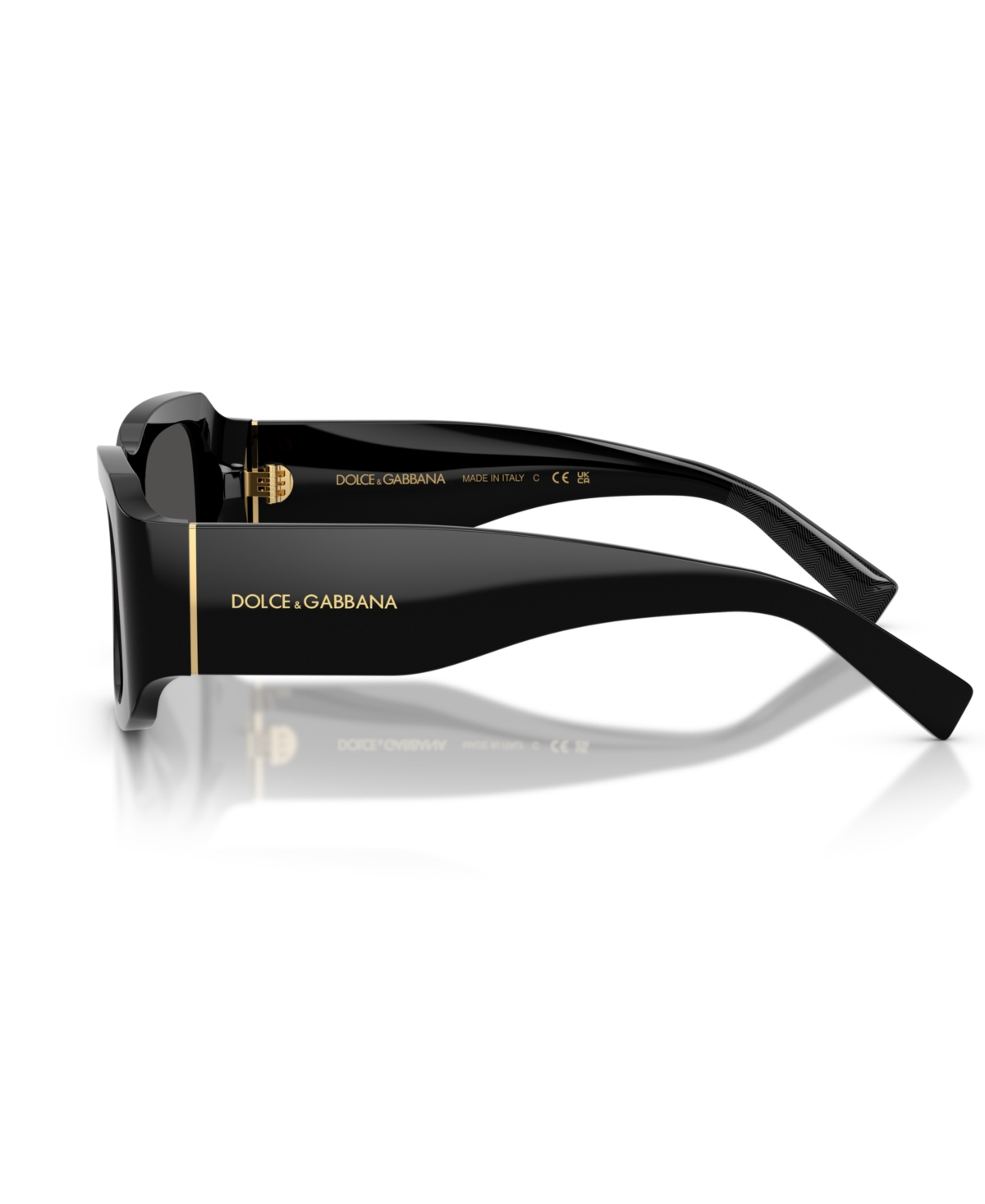 Dolce & Gabbana Acetate Rectangle Sunglasses In Black