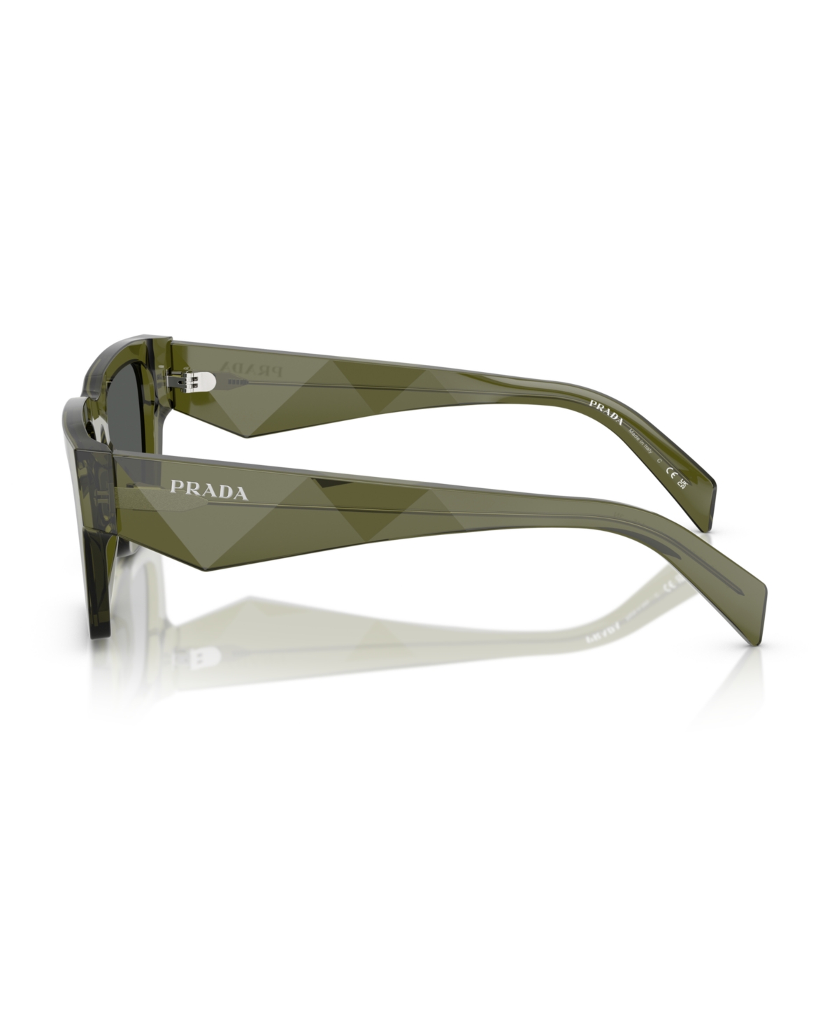 Prada Men's Large Sunglasses, Pr A06s In Transparent Military