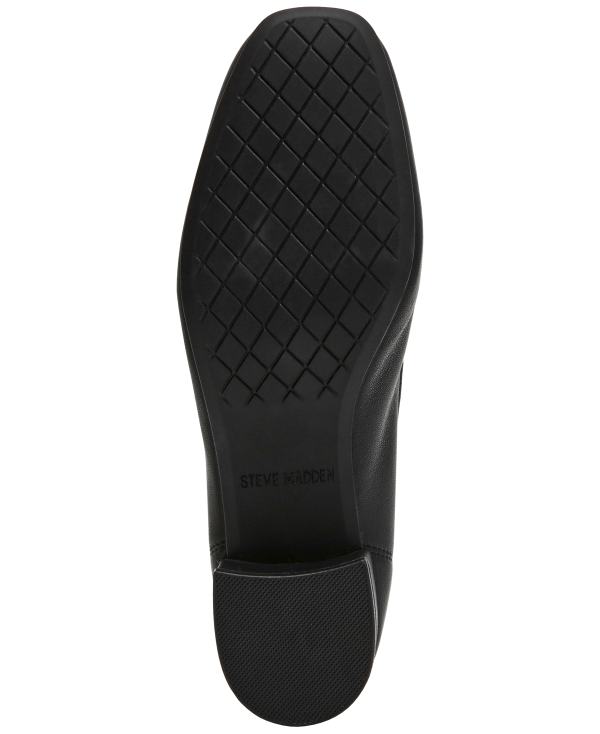 Steve Madden Mollie Block Heel Pump In Black Leather