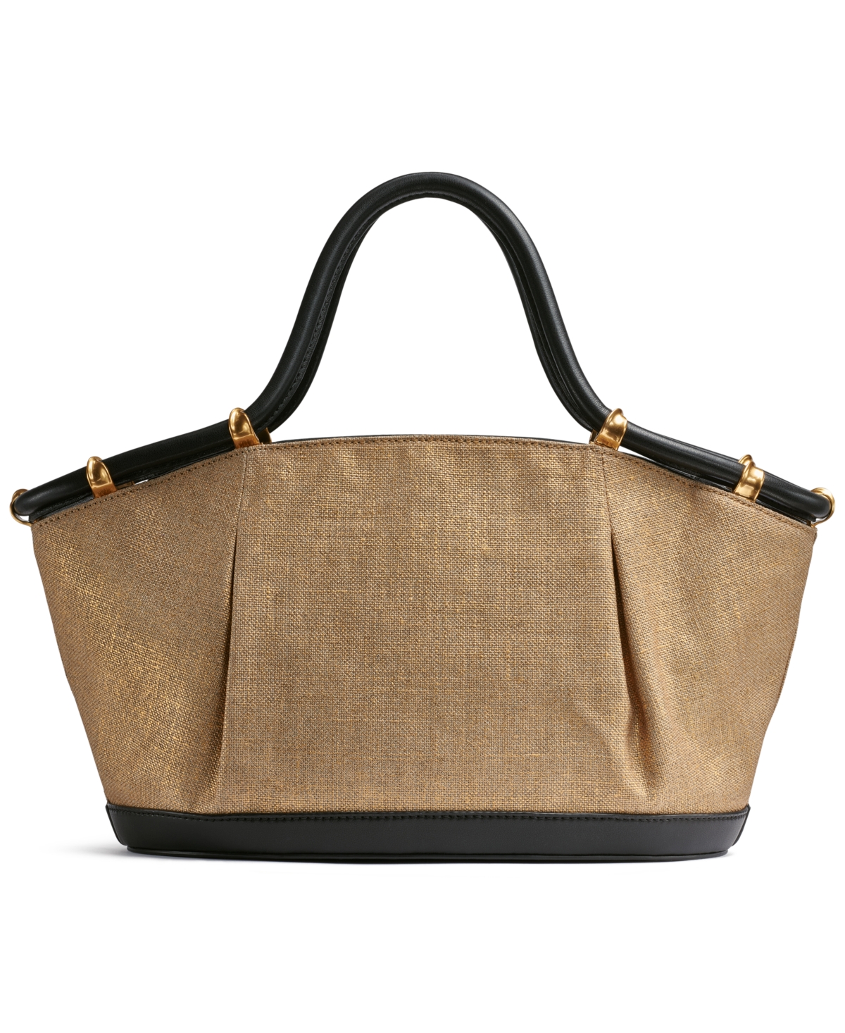 Donna Karan Chiffon Metallic Canvas Mini Satchel Bag In Gold