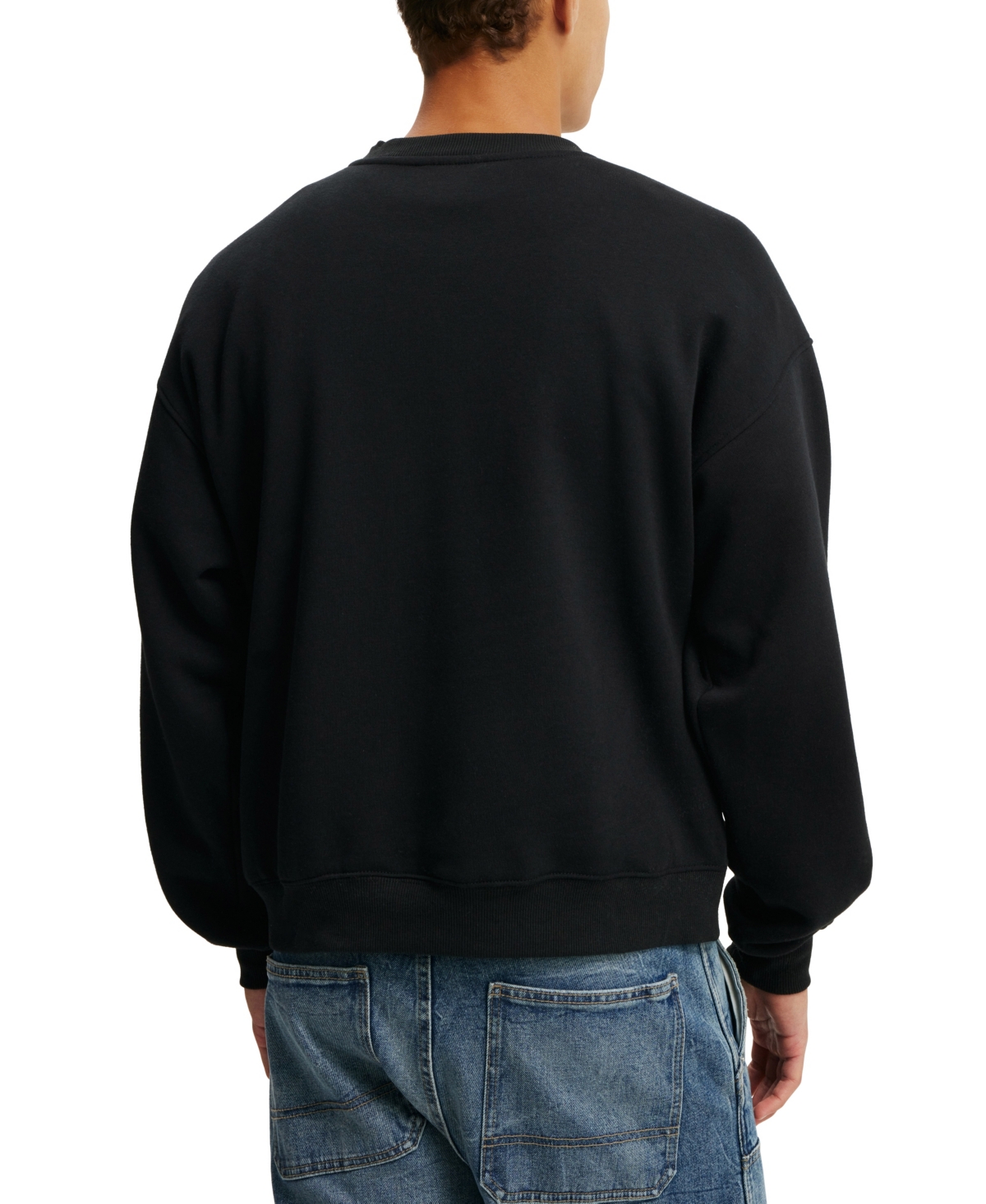 COTTON ON MEN'S BOX FIT GRAPHIC CREW SWEATER 