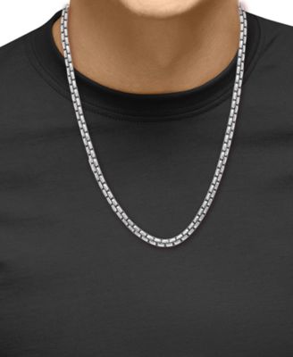EFFY&reg; Rounded Box Link 24" Chain Necklace in Sterling Silver