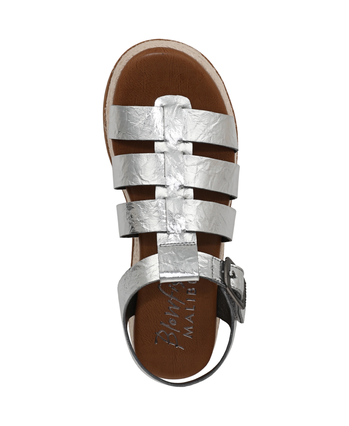 Shop Blowfish Malibu Women's Madrid 2 Fisherman Wedge Sandals In Silver Metallic Faux Leather