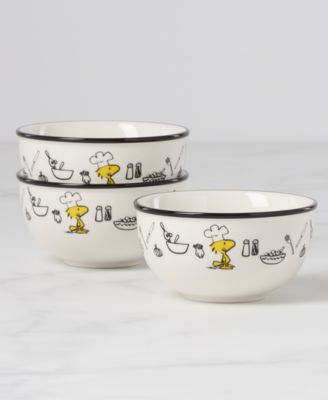 Chef Snoopy Porcelain Mini Bowls, Set of 3