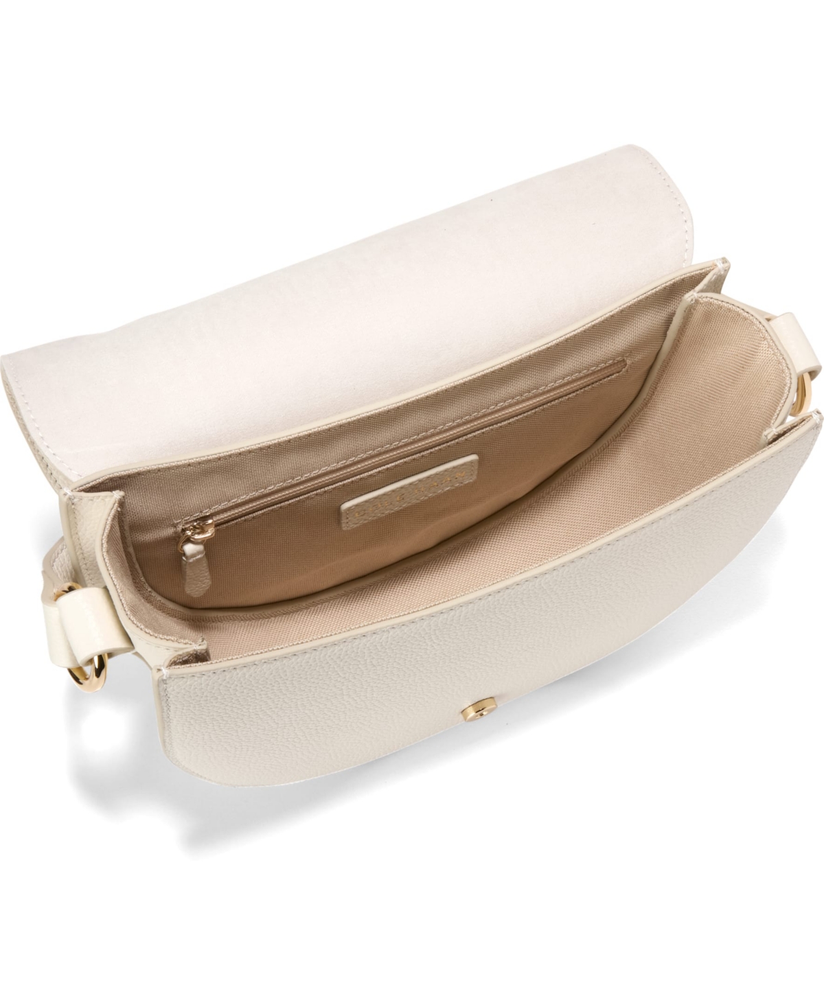 Cole Haan Evie Chain Small Saddle Bag In Ivory