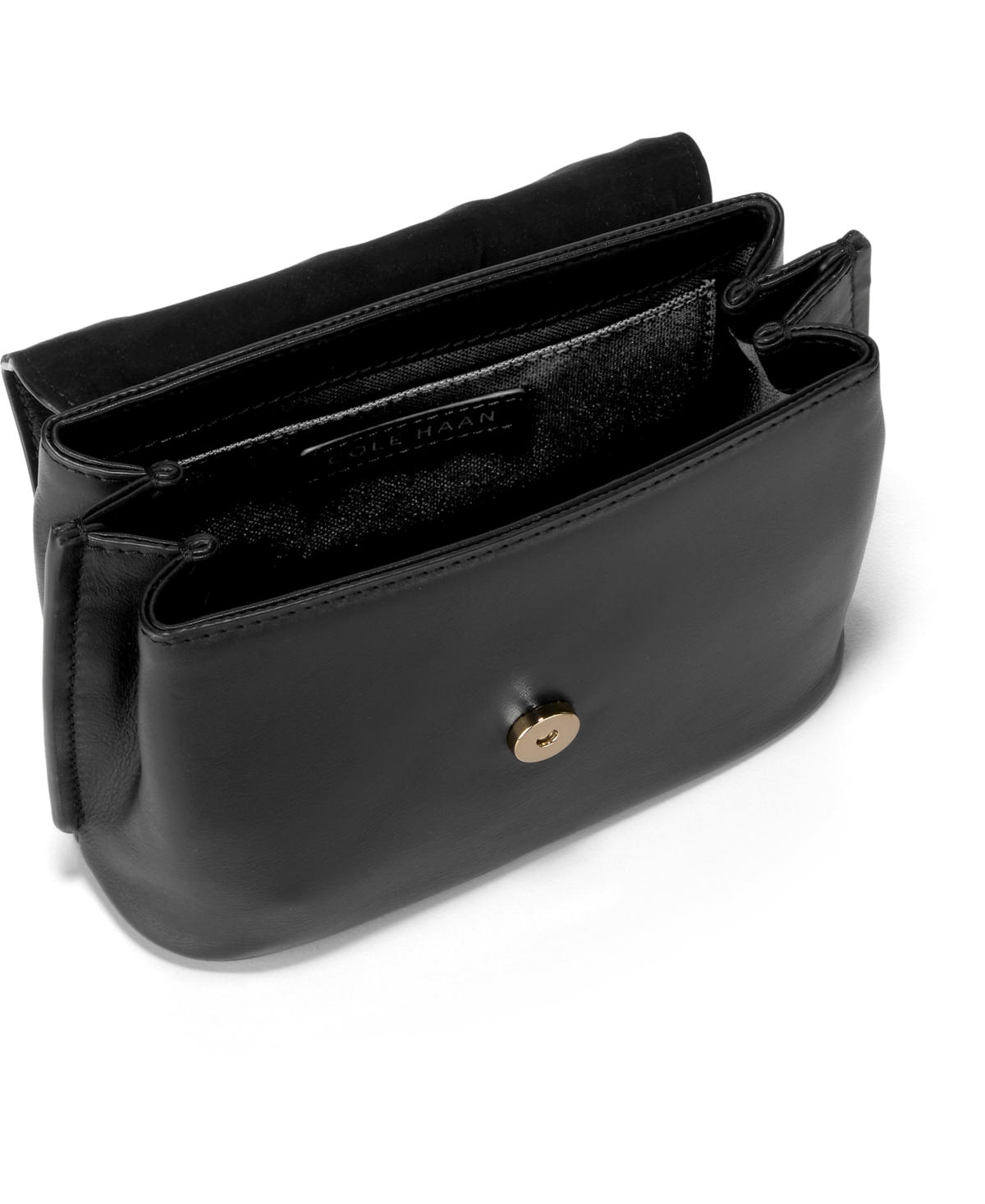 Cole Haan Mini Convertible Chain Leather Crossbody In Black