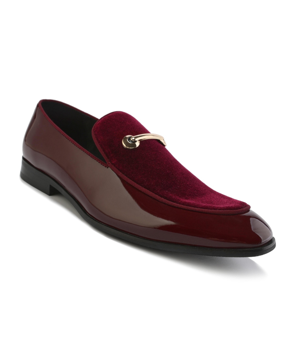 Velvet & Patent Leather Slip On Dress Loafer - Green