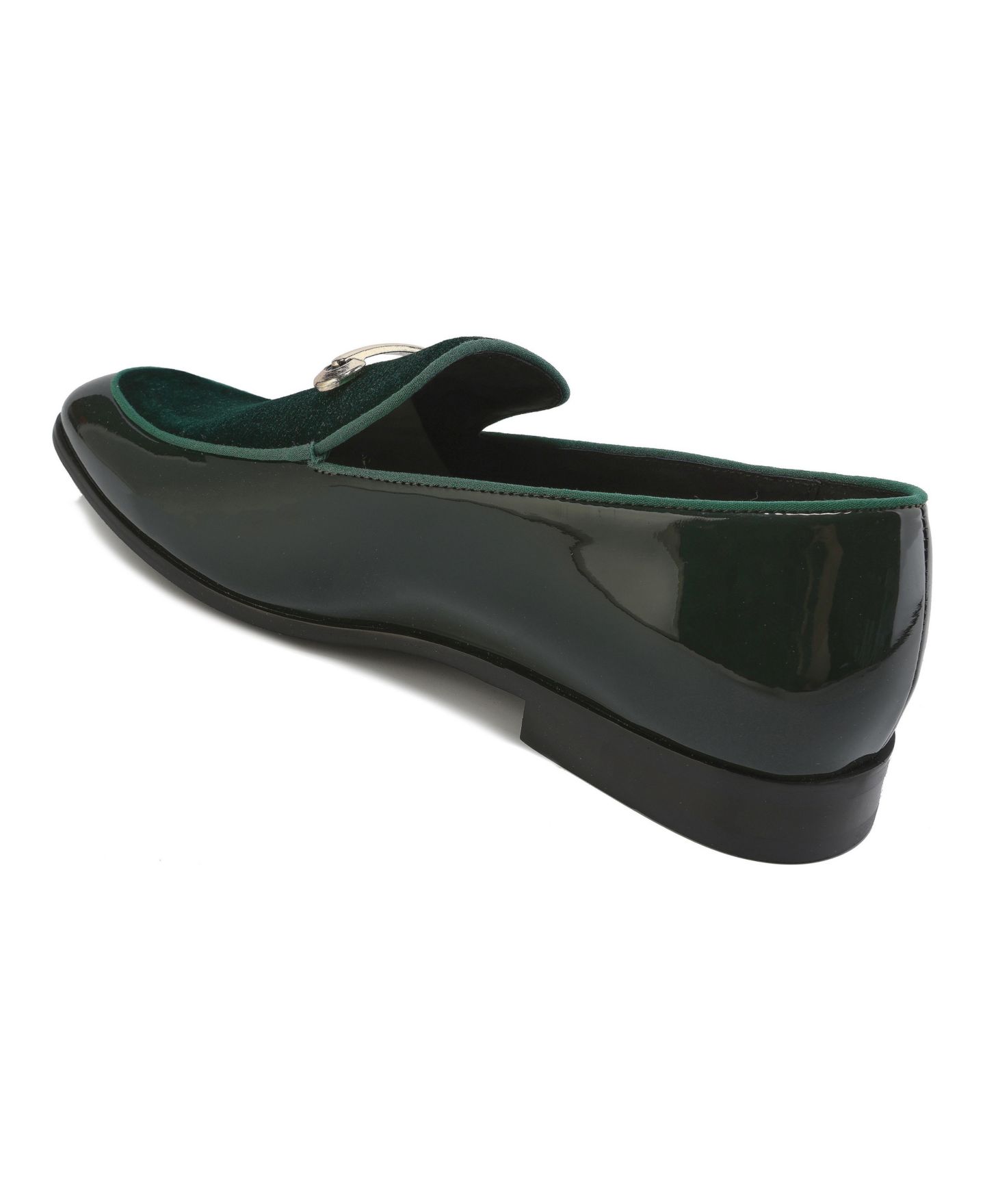 Мужские туфли Gino Vitale Velvet & Patent Leather Slip On Dress Loafer, цвет: Зелёный — фото 3