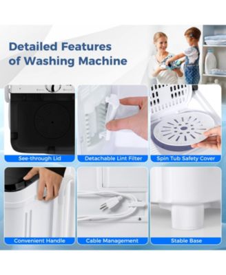 17.6 lbs Portable Washing Machine with Drain Pump