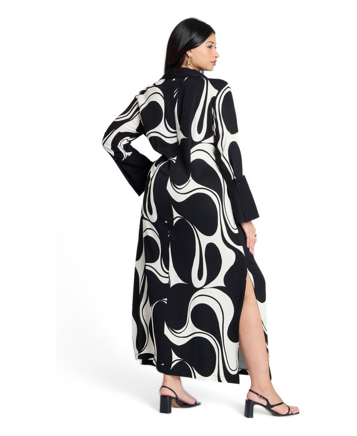 Women's Printed Collared Maxi Dress