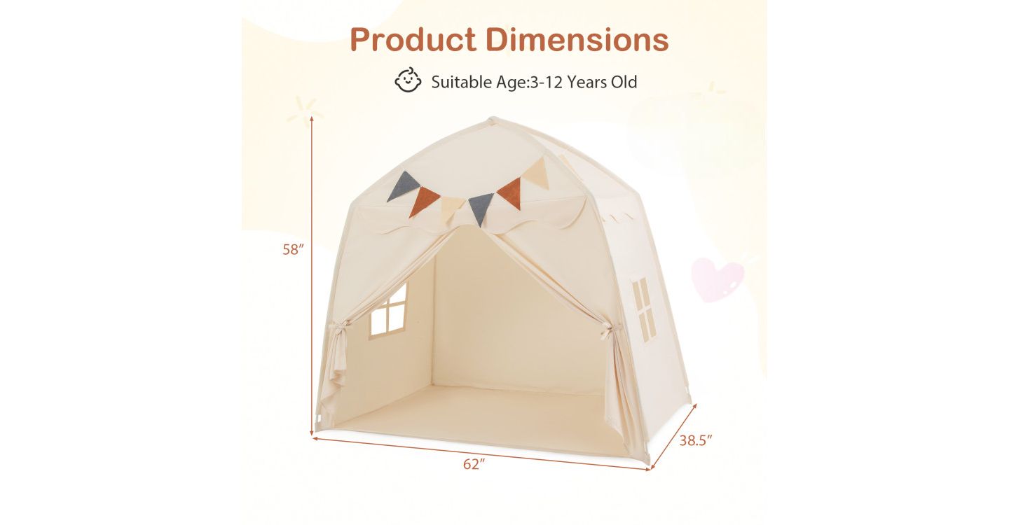 Детская игрушка Slickblue String Lights Extra Large Play Tent, Ages 3+, цвет: Бежевый — фото 7
