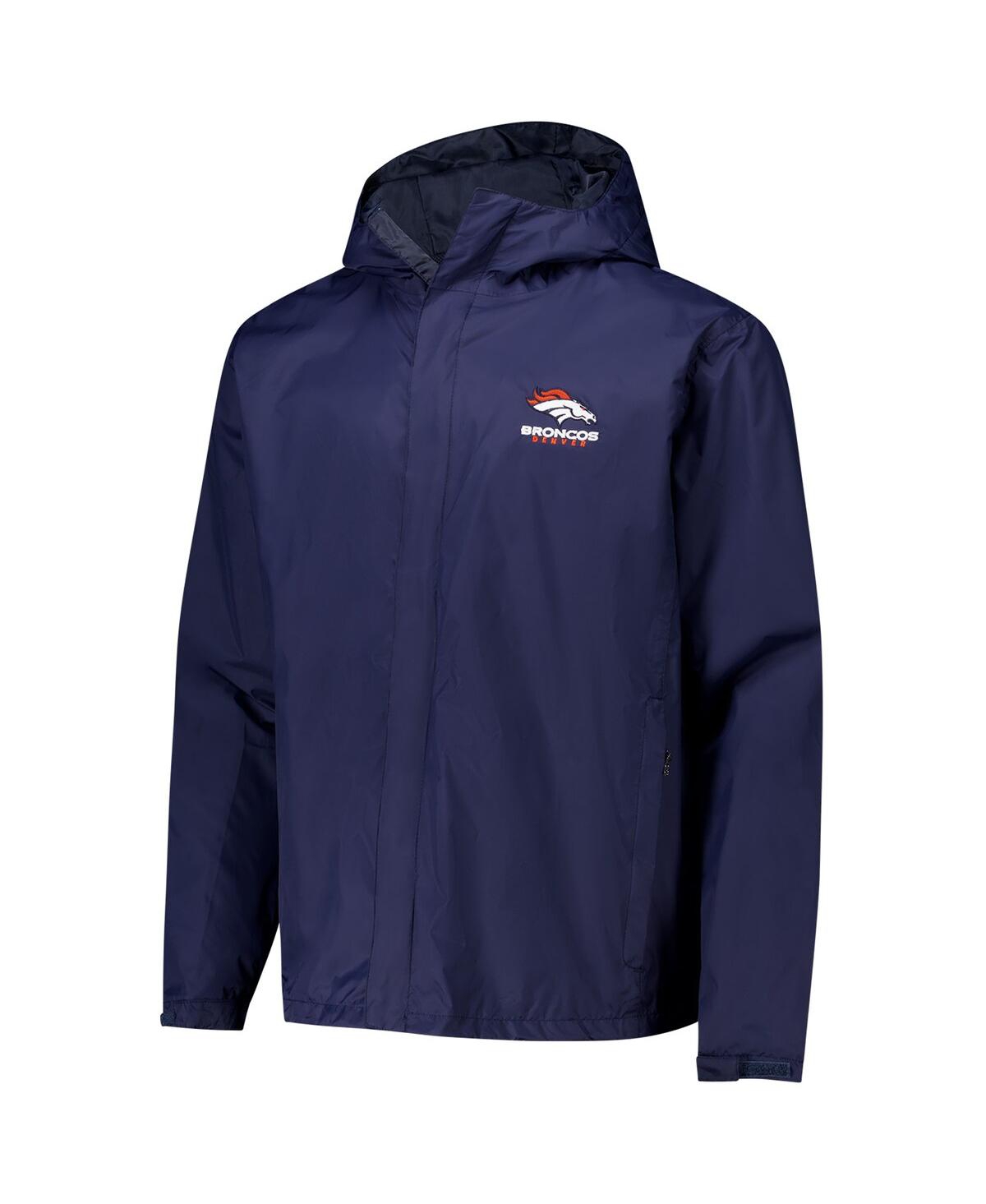 Shop Dunbrooke Men's Navy Denver Broncos Tropic Waterproof Packable Full-zip Hoodie Jacket