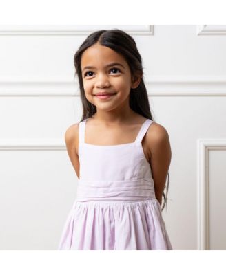 Big Girls Heirloom Sleeveless Special Occasion Sundress with Bow Back Detail and Embroidery