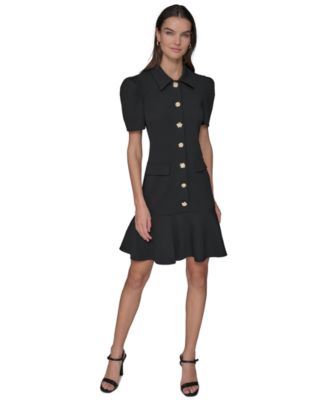 KARL LAGERFELD PARIS - Women's Collared Short-Sleeve Dress