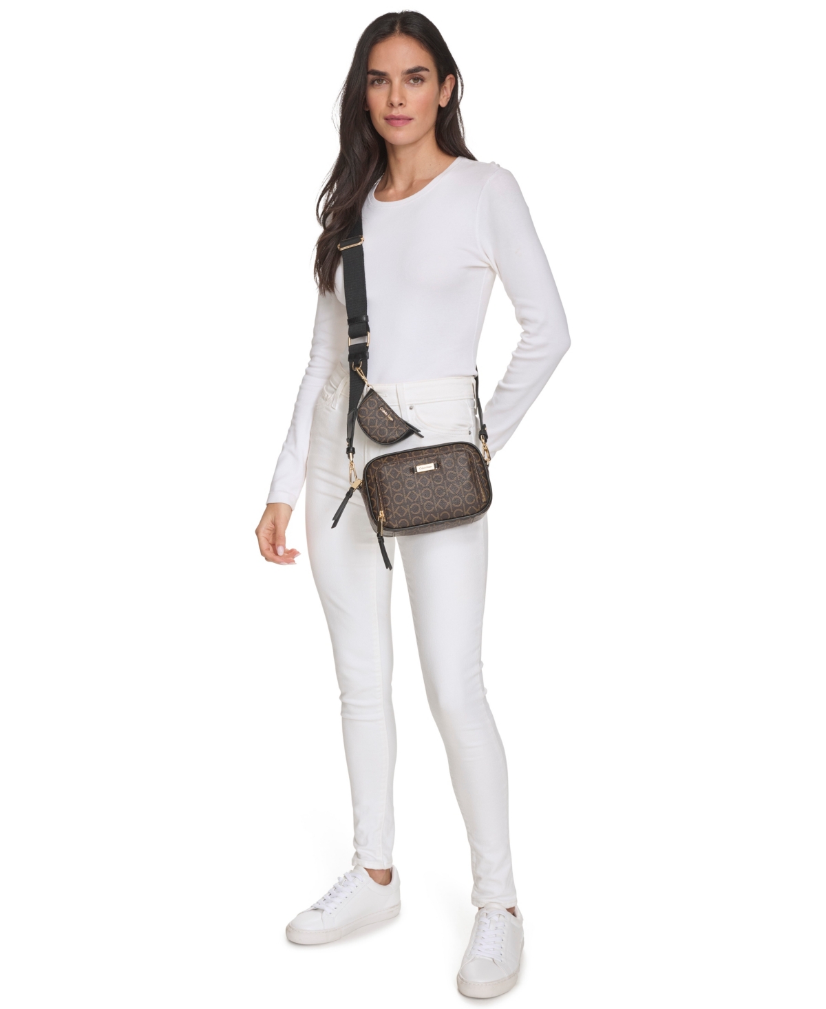 Calvin Klein Zulle Camera In Brown Khaki,black
