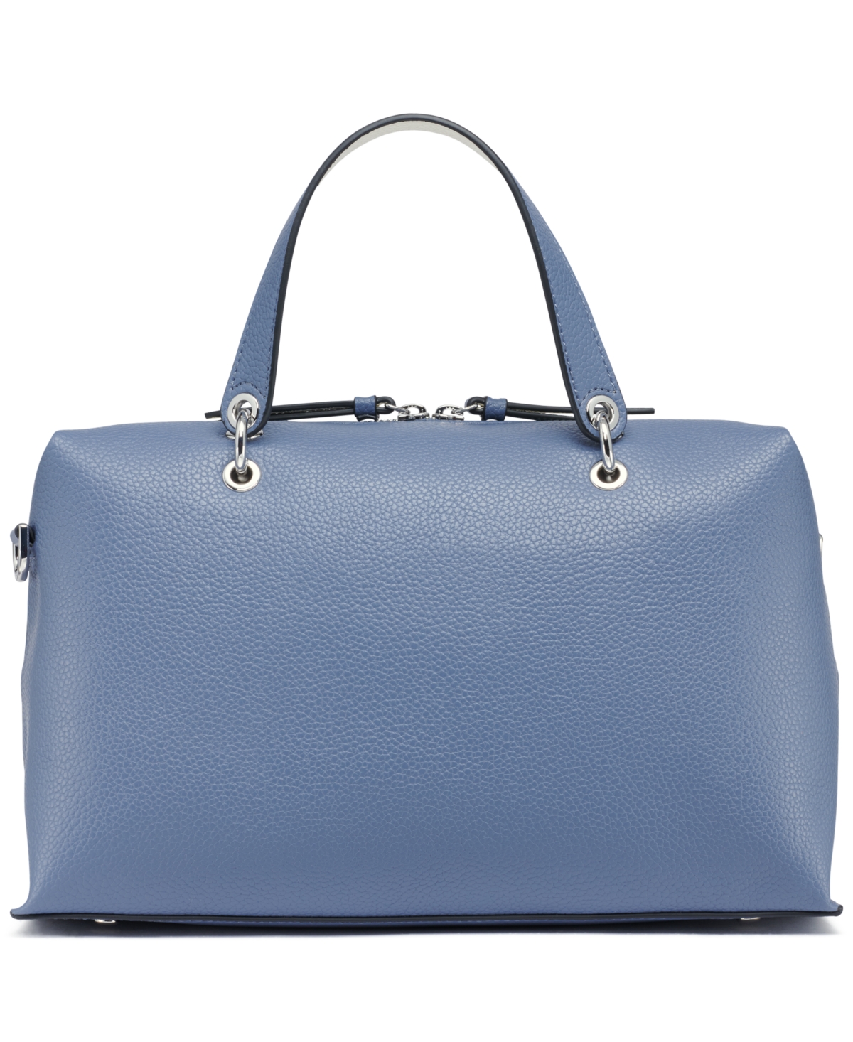 Shop Calvin Klein Cali Satchel With Web Strap In Folkstone Gray,white
