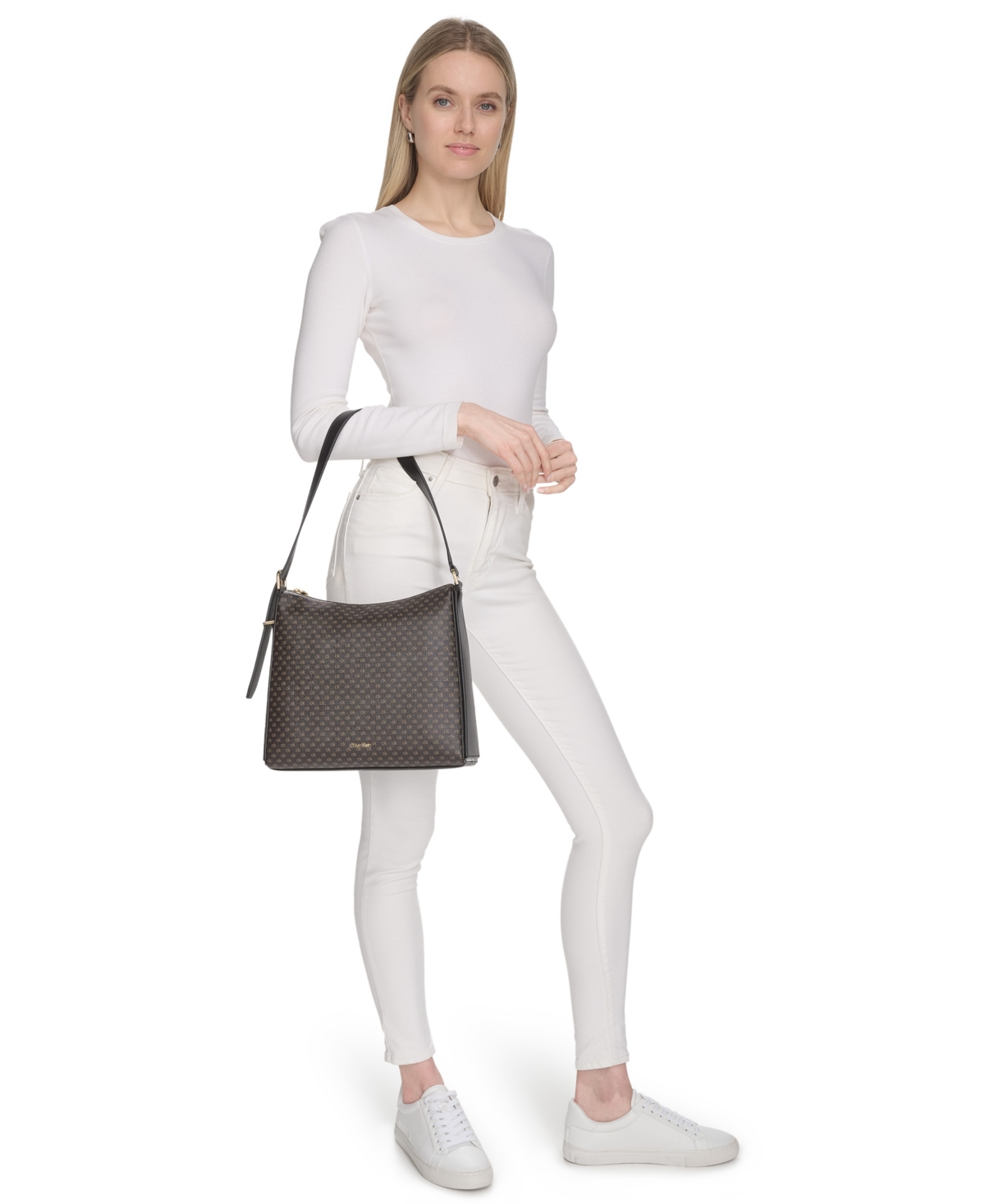 Calvin Klein Mandy Shoulder In Brown Khaki,black